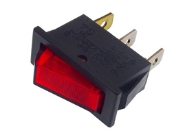 SWITCH ROCKER SPST ILLUMINATED 12 VDC RED ON OFF Fabian